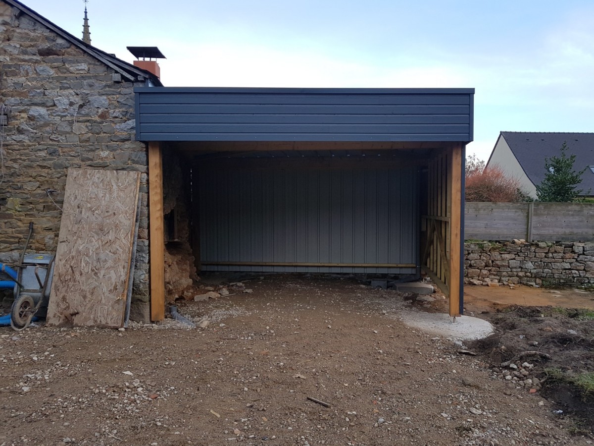 Carport en bois couverture tôle